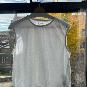 J. Crew White Sleeveless Shirt